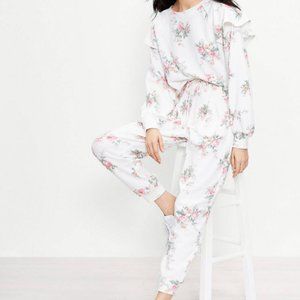 NWT Lou & Grey Bouquet Ruffle Terry Sweatpants
